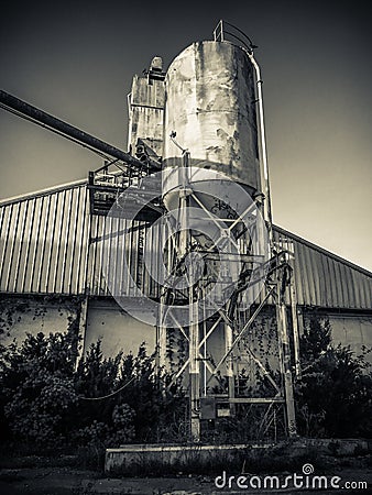 Abandon Cement Silo at Port Royal, South Carolina Editorial Stock Photo
