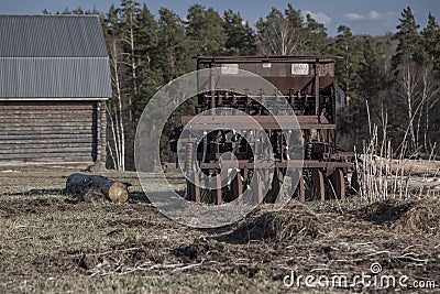 Abandoned agricultural machinery. Stock Photo