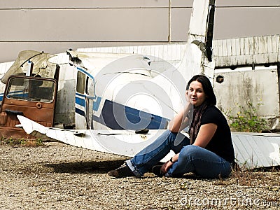 Abandoned airplane Stock Photo