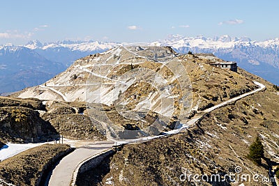 Abandoned barracks on Grappa mountain, Italy Editorial Stock Photo