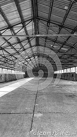 Abandoned barracks, inside view Stock Photo