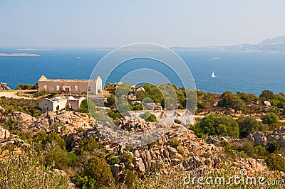 Abandoned barracks on the Sardinia Stock Photo