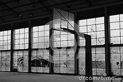 Abandoned basketball court Stock Photo