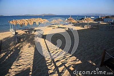 Abandoned beach, Ouranoupoli, Halkidiki, Greece Stock Photo