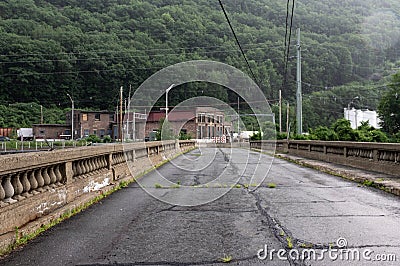 Abandoned Bridge over River Stock Photo