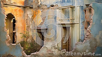 Exploring The Abandoned Building With Realist Detail And Tropical Baroque Style Stock Photo