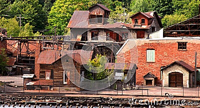 Abandoned Building in Copper Smelter Stock Photo