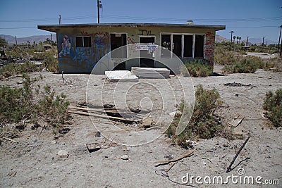 Abandoned Building Salton Sea Stock Photo