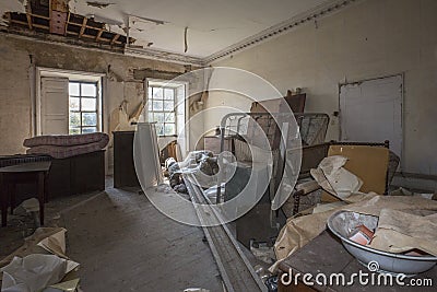 Abandoned Building - Derelict Interior Stock Photo