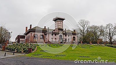 Abandoned cafe in Waux-Hall park, Mons Editorial Stock Photo