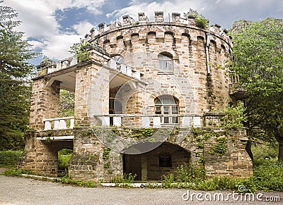 Abandoned castle in the Valley Narzanov. Zol`skiy district, Karachay-Cherkessia. Stock Photo