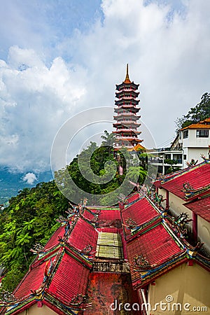 Abandoned Chinese Chin Swee Pagoda, valley of Genting Highlands Stock Photo