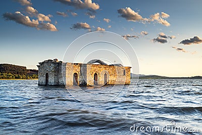 Abandoned church in dam Jrebchevo, Bulgaria Stock Photo