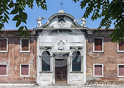 Abandoned church in island of Burano, Venice Stock Photo