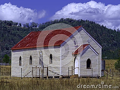 Abandoned Church in Rural Australia Stock Photo