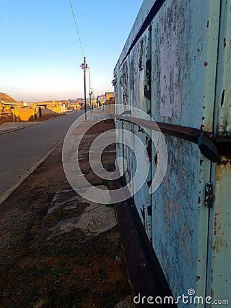 Abandoned closed old building and the street of Soweto Jabavu South Africa Stock Photo
