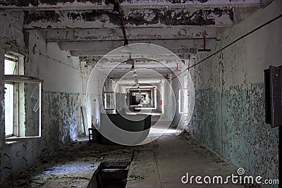 Abandoned corridor at secret object 