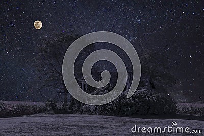 Abandoned Country Home under the Stars, Ontario Stock Photo