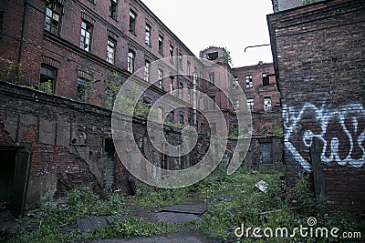 Abandoned Factory Red Triangle, Saint Petersburg, Russia. Location of filming Stock Photo