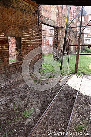 Abandoned Factory Ruins Hold Interest for Historians, Manufacturers, and Antique Buffs Stock Photo