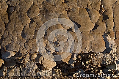 Abandoned factory - Wall texture, cracked plaster Stock Photo