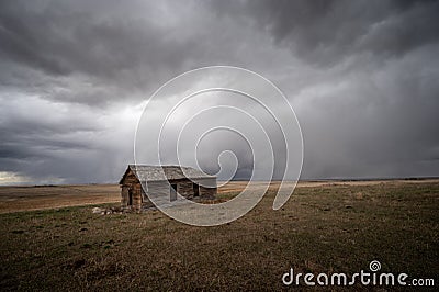 Abandoned farm buildings in Alberta Editorial Stock Photo