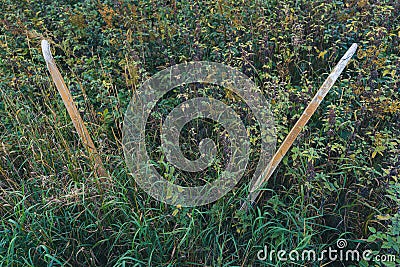 abandoned farmers tool Stock Photo