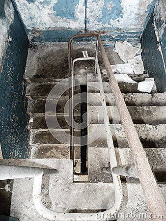 Abandoned Flight of Stairs Stock Photo