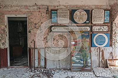 Abandoned Former military Chernobyl-2 Duga Radar System in Prypiat, Chernobyl exclusion Zone. Chernobyl Nuclear Power Plant Zone Editorial Stock Photo