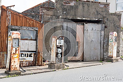 Abandoned fuel station Stock Photo