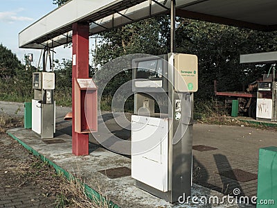 Abandoned Gas Station close Editorial Stock Photo