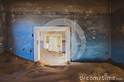 Abandoned ghost town of Kolmanskop in Namibia Stock Photo