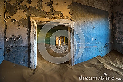 Abandoned ghost town of Kolmanskop in Namibia Stock Photo