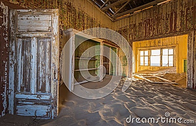 Abandoned ghost town of Kolmanskop in Namibia Stock Photo