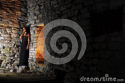 Abandoned Goth Girl Stock Photo