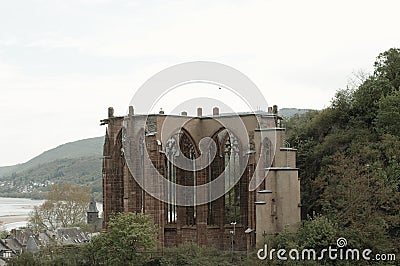 Abandoned gothic chapel called `Wernerkapelle` Bacharach Stock Photo