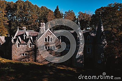 Abandoned Gothic Revival Castle - Catskill Mountains, New York Stock Photo