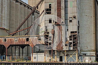 Abandoned Grain Elevator Stock Photo