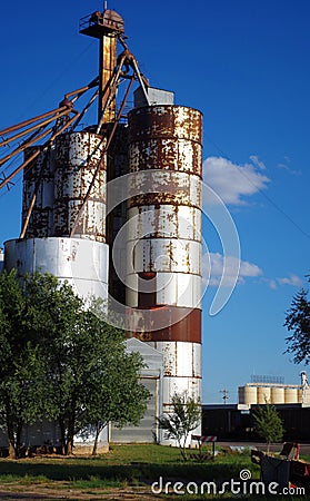 Abandoned Grain Elevator in Clovis, New Mexico Stock Photo