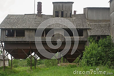 Abandoned grain elevator Stock Photo