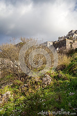 The abandoned Greek Village of Kayakoy, Fethiye, Turkey. Old greek houses, kaya koy near Mediterranean coast. Stock Photo