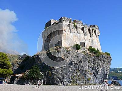 Abandoned guard tower Stock Photo