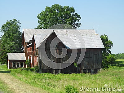 Abandoned historic barn in central New York Fingerlakes Stock Photo