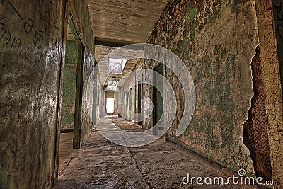 Abandoned hospital in Humberstone ghost town in Northern Chile Editorial Stock Photo