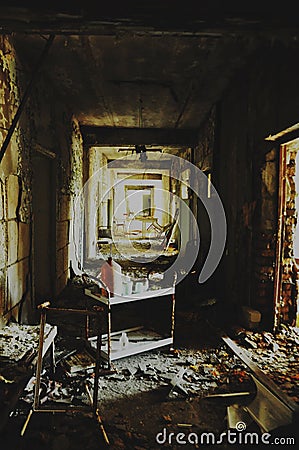 Abandoned hospital in Pripyat. Editorial Stock Photo