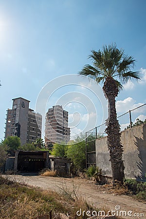 Abandoned hotels at Varosha ghost town, Famagusta, Northern Cyprus Editorial Stock Photo