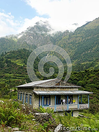 Abandoned house in Bagarchhap village - Nepal Editorial Stock Photo