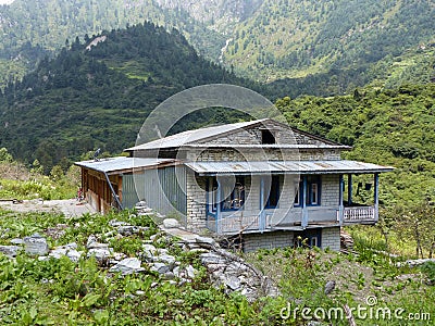 Abandoned house in Bagarchhap village, Nepal Editorial Stock Photo