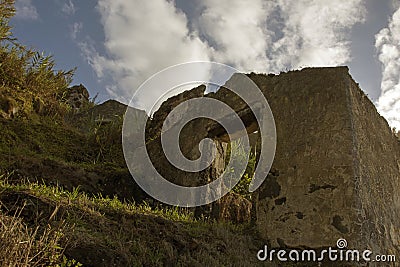 Abandoned house in the mountains, Sao Miguel, Azores Stock Photo