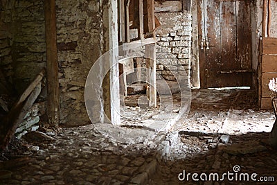 The abandoned house after the murderers Stock Photo